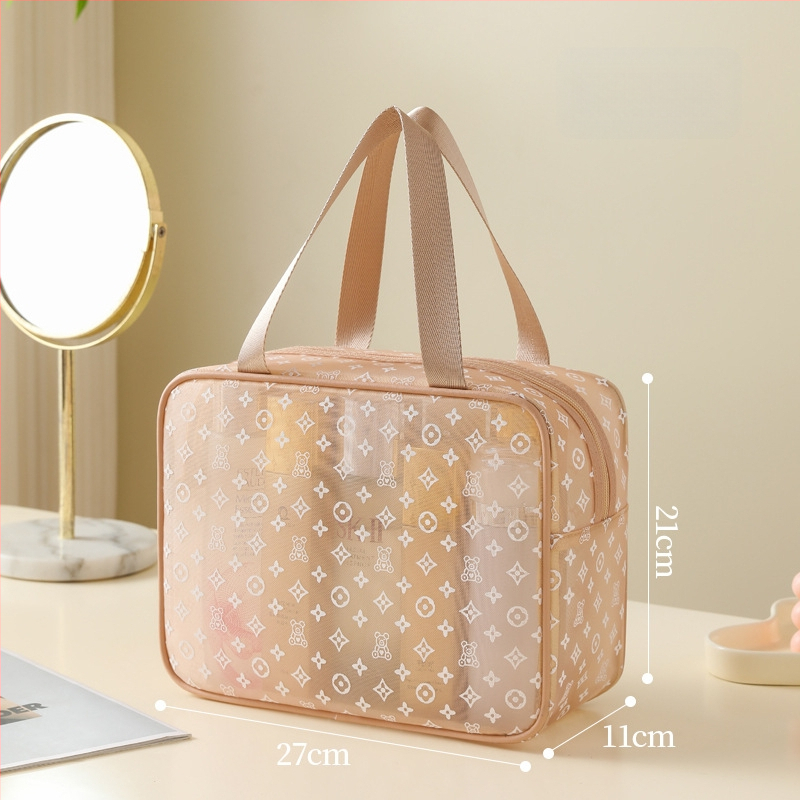 Козметична чанта - найлон, животински принт, закопчаване с цип, дишаща и антибактериална