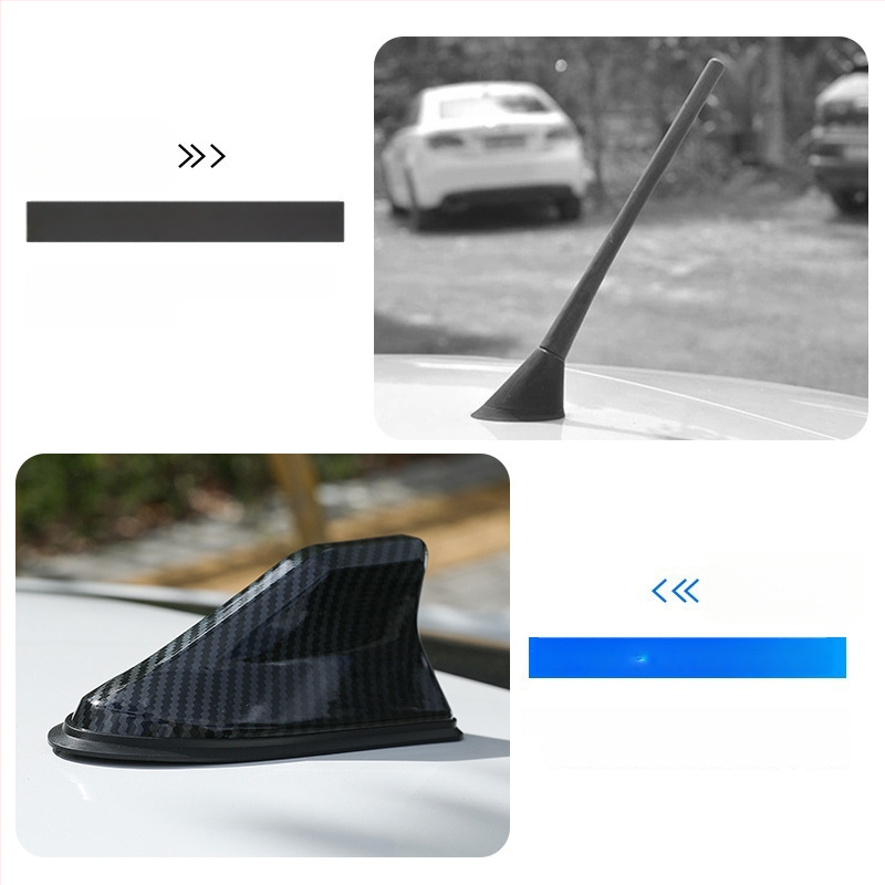 Antena auto în formă de aripă de rechin, corp ABS, MT1202, compatibilitate universală, antenă decorativă pentru semnal FM/AM
