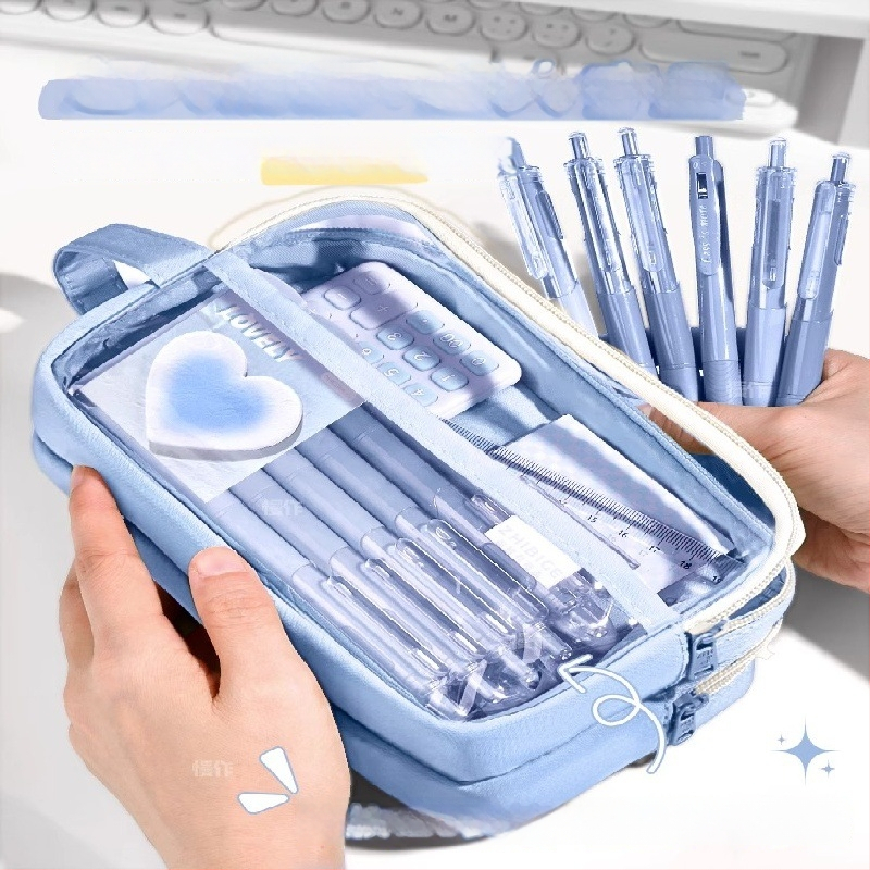 Auduma pildspalvas soma, caurspīdīga, Insta stils, skolas piederumi