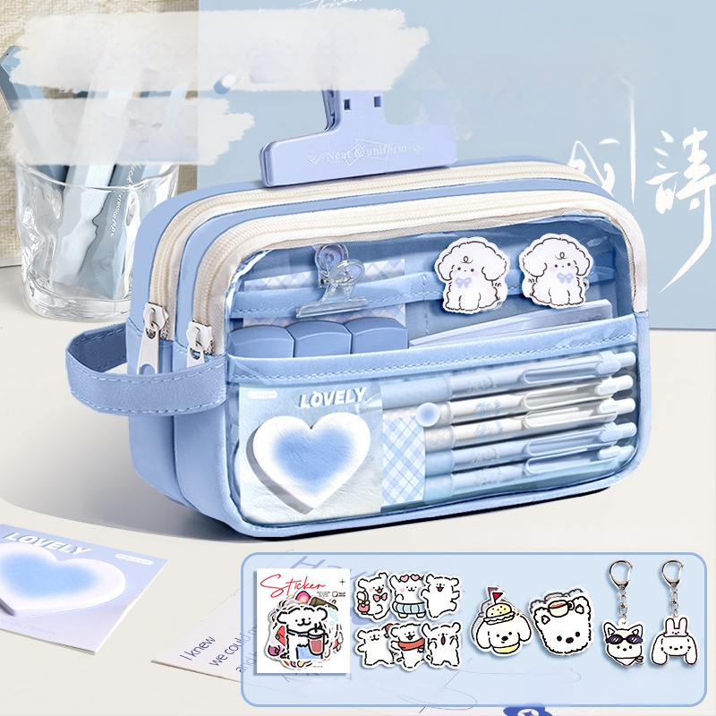 Auduma pildspalvas soma, caurspīdīga, Insta stils, skolas piederumi