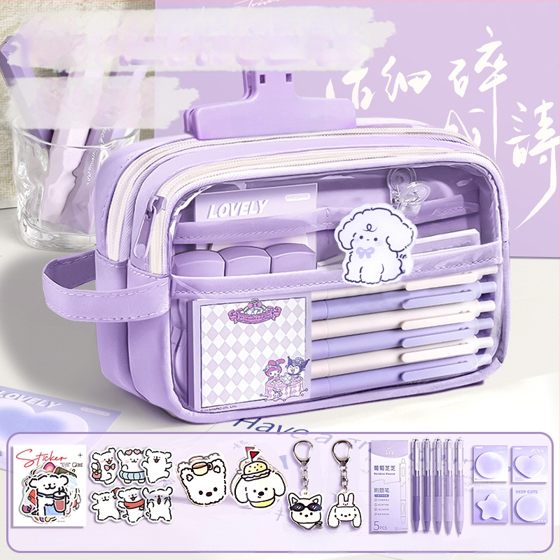 Auduma pildspalvas soma, caurspīdīga, Insta stils, skolas piederumi