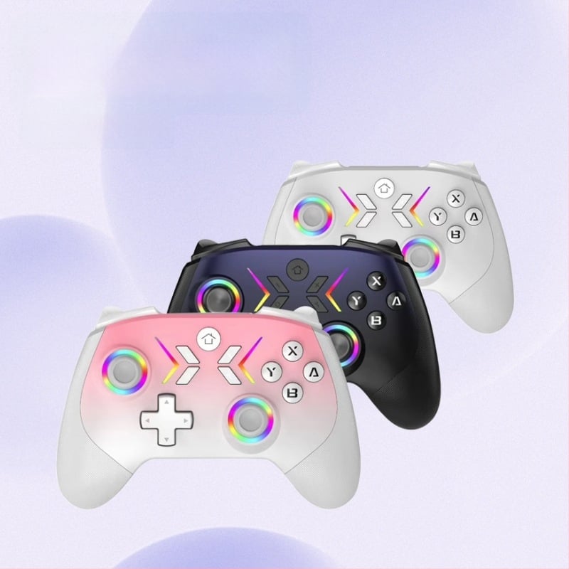 Ασύρματο χειριστήριο παιχνιδιών με Hall αισθητήρα, RGB φωτισμό, διπλό κραδασμό, Bluetooth, USB-C