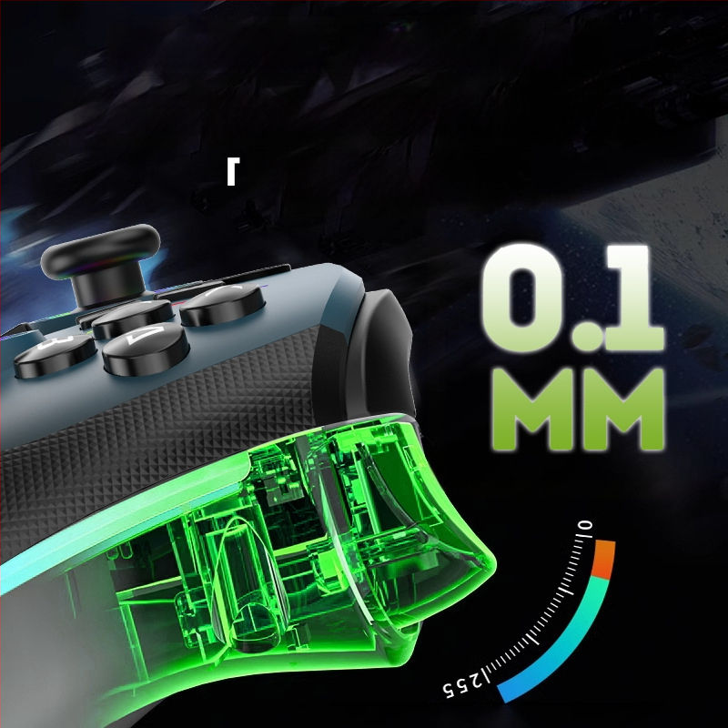 Ασύρματο χειριστήριο παιχνιδιών με Hall αισθητήρα, RGB φωτισμό, διπλό κραδασμό, Bluetooth, USB-C