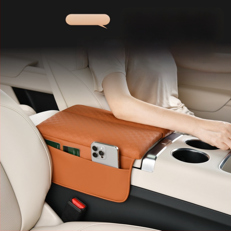 Automobiļa rokasbalsta kaste ar dubultu atvēršanu un ādas pārklājumu uzglabāšanai (Materiāls: Āda; Piemērojami modeļi: Universāli; Zīmols: Special; Privāta zīmola autorizācija: Jā)