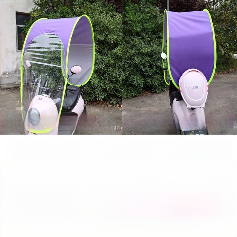 Protecție solară pentru vehicul electric cu țesătură poliester 210T, ramă din fibră, deschidere manuală, UPF >40, impermeabil