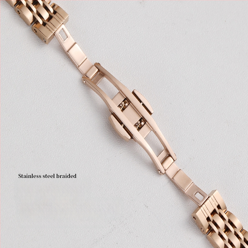 Apple Watch неръждаема стомана каишка с пеперудна катарама, седемзвено звено, тънък модел