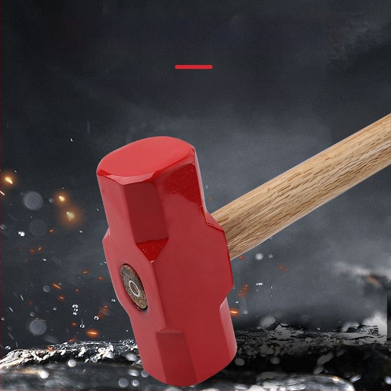 Осмоъгълен чук с глава от високовъглеродна стомана и дървена дръжка за домашна и професионална употреба (Глава: високовъглеродна стомана; Дръжка: дърво; За ударни задачи)