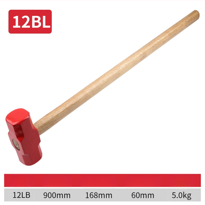 Осмоъгълен чук с глава от високовъглеродна стомана и дървена дръжка за домашна и професионална употреба (Глава: високовъглеродна стомана; Дръжка: дърво; За ударни задачи)