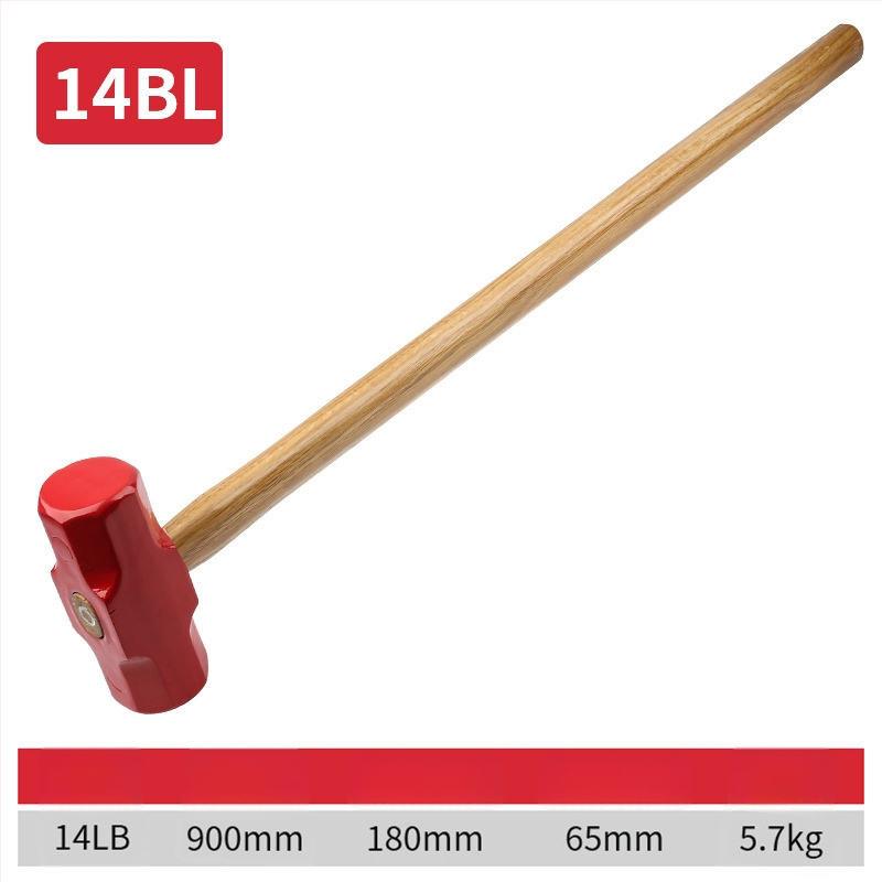 Осмоъгълен чук с глава от високовъглеродна стомана и дървена дръжка за домашна и професионална употреба (Глава: високовъглеродна стомана; Дръжка: дърво; За ударни задачи)