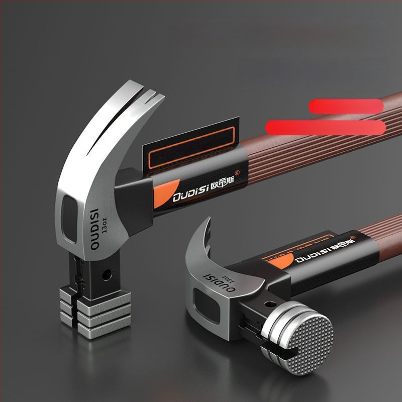 Чук с изолиран захват за електротехници, дърводелски чук с клин за монтаж и издърпване на пирони, индустриално качество, глава от високовъглеродна стомана