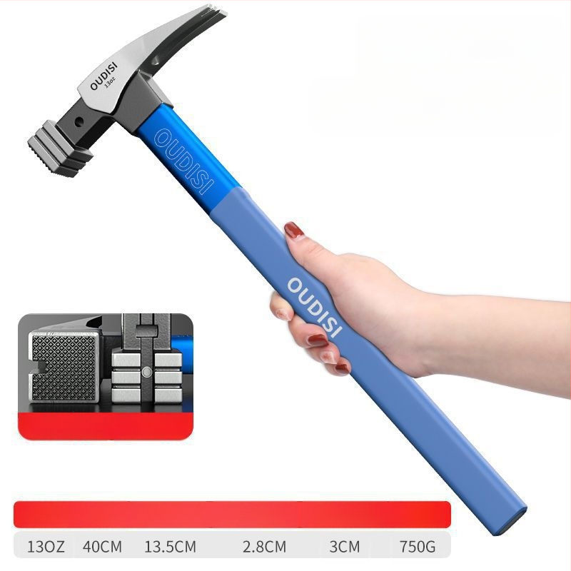 Чук с изолиран захват за електротехници, дърводелски чук с клин за монтаж и издърпване на пирони, индустриално качество, глава от високовъглеродна стомана
