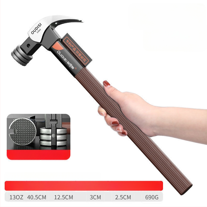 Чук с изолиран захват за електротехници, дърводелски чук с клин за монтаж и издърпване на пирони, индустриално качество, глава от високовъглеродна стомана