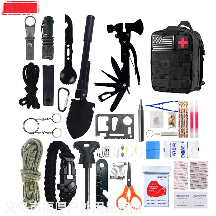 Houjia Outdoor – Kempingo išgyvenimo rinkinys, daugiafunkciniai išgyvenimo įrankiai