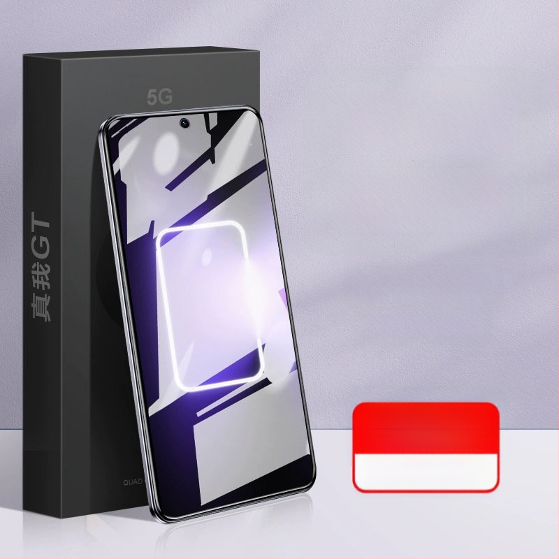 Tempered glass priekšējā ekrāna aizsargs realme ierīcēm — priekšējais plēve, HD skaidrība, pret zilās gaismas iedarbība, iekļauts otrais līmējums