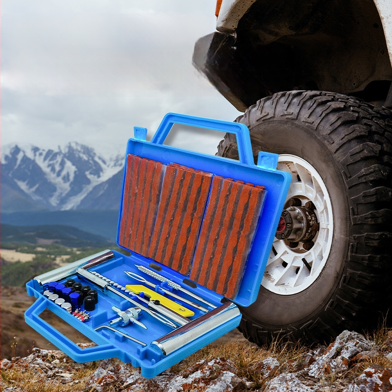 Vészhelyzeti gumi javító készlet — 57 darab, 57# acél, BLUE-5757 modell, Colleo