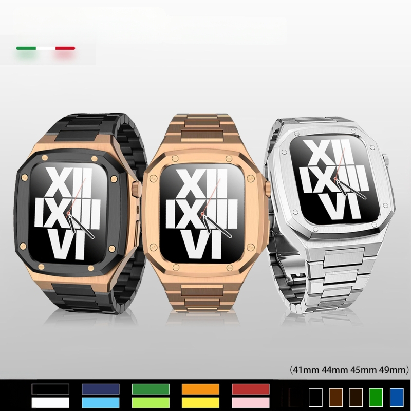 Каишка за Apple Watch с интегриран защитен калъф от неръждаема стомана, 20 мм ширина на връзката, закопчаване с пирон, Peng Hui (Материал: неръждаема стомана; Съвместимост: Apple Watch; Ширина на връзката: 20 мм; Вид закопчаване: пирон)