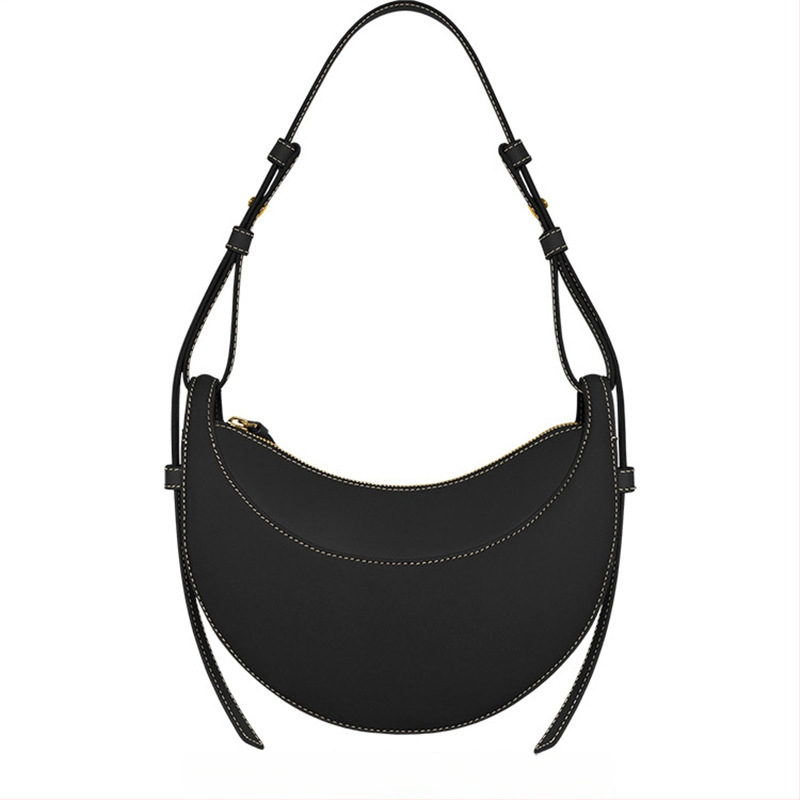 POLENE Crescent Saddle Bag — geantă crossbody din piele naturală, formă de semilună, unisex, primăvara 2024