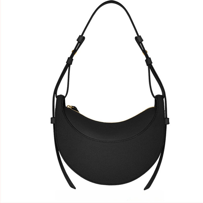 POLENE Crescent Saddle Bag — geantă crossbody din piele naturală, formă de semilună, unisex, primăvara 2024