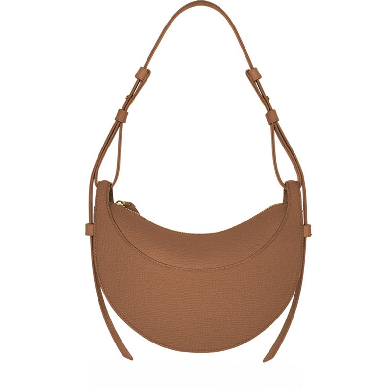 POLENE Crescent Saddle Bag — geantă crossbody din piele naturală, formă de semilună, unisex, primăvara 2024