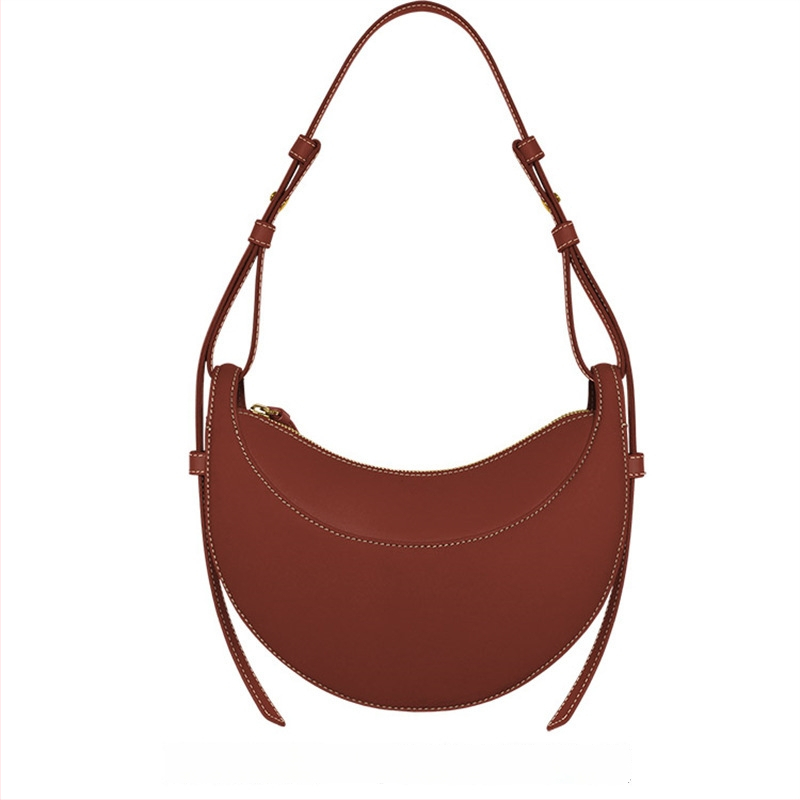 POLENE Crescent Saddle Bag — geantă crossbody din piele naturală, formă de semilună, unisex, primăvara 2024
