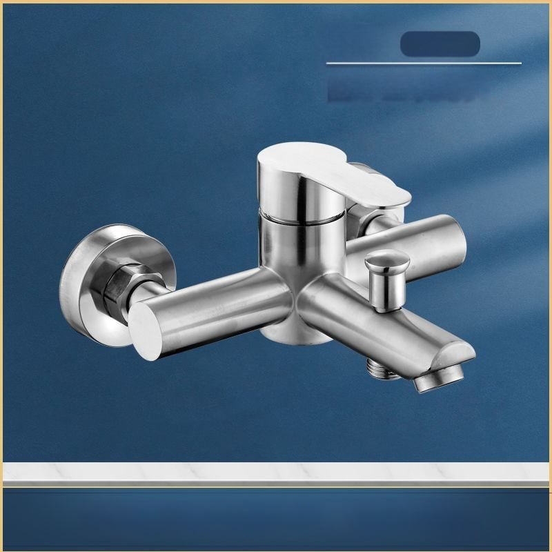 Robinet pentru duș și cadă din oțel inoxidabil, încastrat în perete, cu control triplu, nucleu ceramic al valvei, 0–90°C