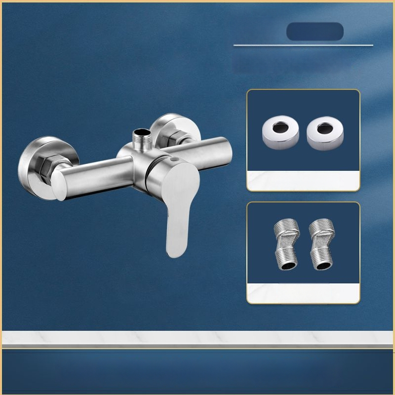 Robinet pentru duș și cadă din oțel inoxidabil, încastrat în perete, cu control triplu, nucleu ceramic al valvei, 0–90°C