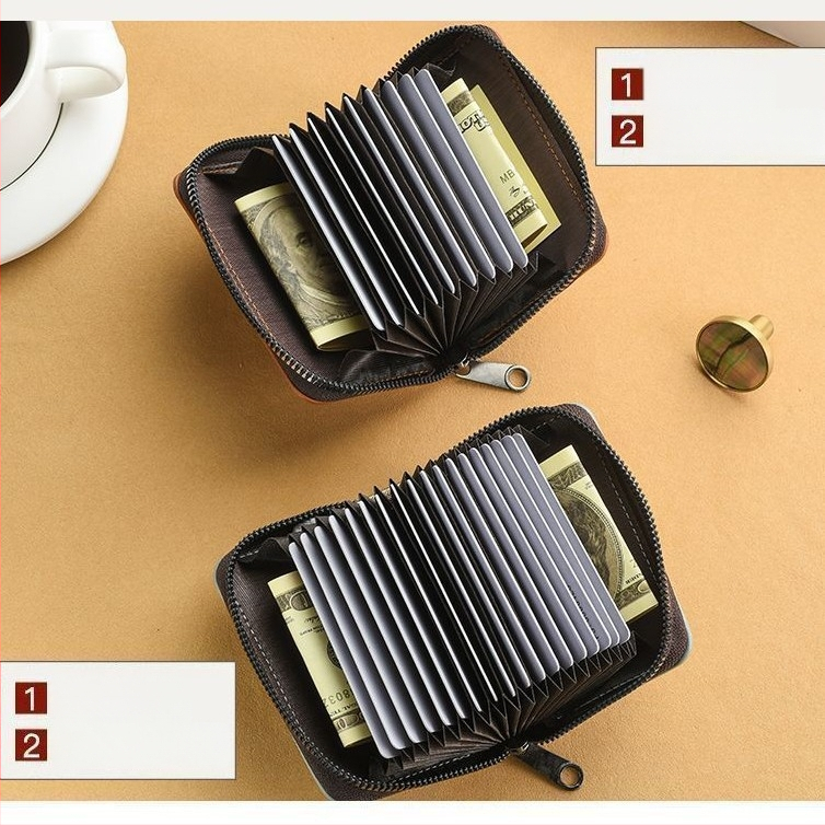 Θήκη καρτών PU, unisex, επιχειρηματικό στυλ, μεγάλη χωρητικότητα, πολλαπλές θήκες καρτών, επεκτεινόμενος σχεδιασμός