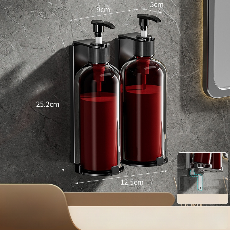 Suport dozator săpun din oțel inoxidabil – finisaj șlefuit, stil luxos discret, funcționare prin apăsare manuală, greutate 400 g