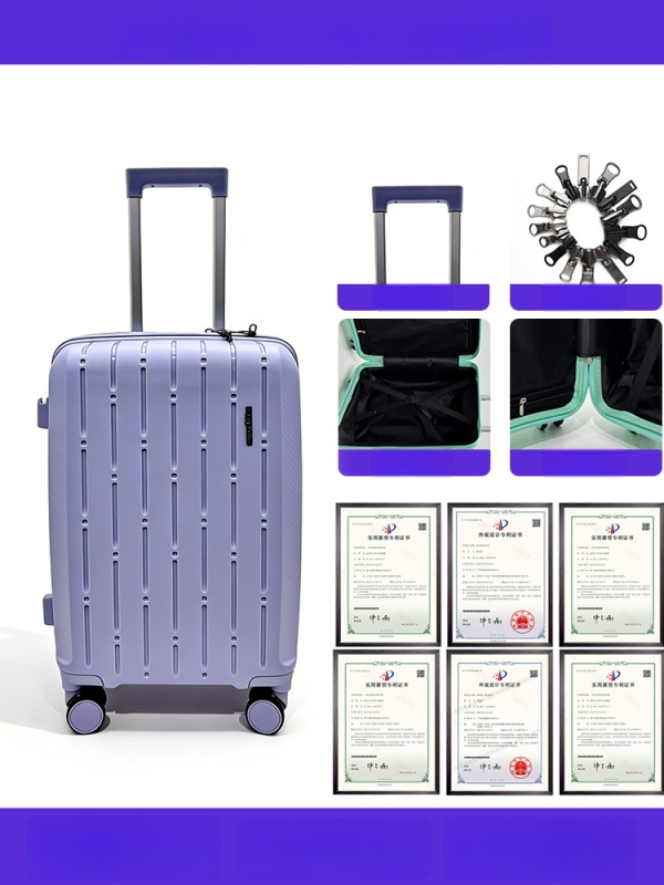 Set bagaje PP cu carcasă rigidă, capacitate 56–75 L, patru bucăți, roți universale, mâner telescopic, încuietoare încorporată