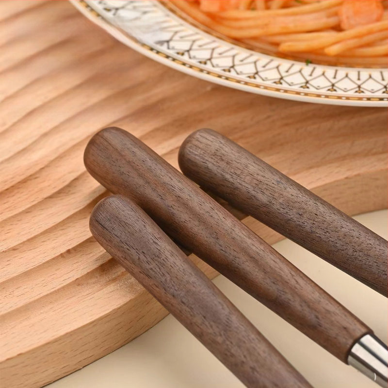 Kés, villa, kanál készlet 304 rozsdamentes acélból, tükrös felület, kézzel készített, retro fényű stílus