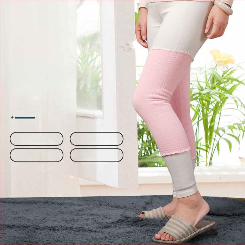 Наколенки за спорт за всички сезони, двойнослойни и еластични, подходящи за бременни и след раждане, зимна топлина, ширина 8 cm