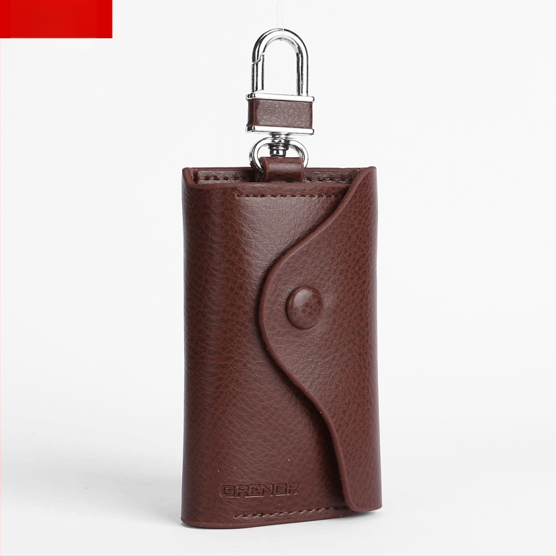 Unisex θήκη κλειδιών με εξωτερικό PU, επένδυση από δέρμα αγελάδας, αδιάβροχη, αντικλοπή, επεκτειόμενη χωρητικότητα, επιχειρηματικό στυλ