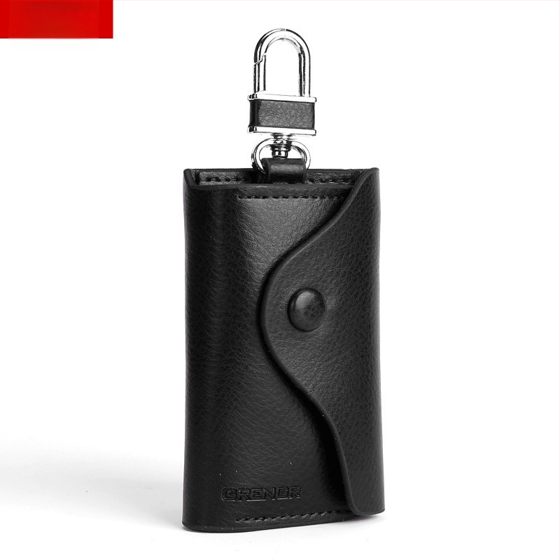 Unisex θήκη κλειδιών με εξωτερικό PU, επένδυση από δέρμα αγελάδας, αδιάβροχη, αντικλοπή, επεκτειόμενη χωρητικότητα, επιχειρηματικό στυλ