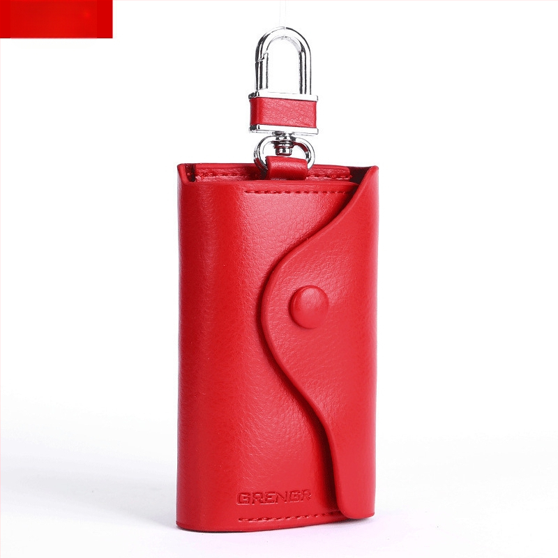 Unisex θήκη κλειδιών με εξωτερικό PU, επένδυση από δέρμα αγελάδας, αδιάβροχη, αντικλοπή, επεκτειόμενη χωρητικότητα, επιχειρηματικό στυλ