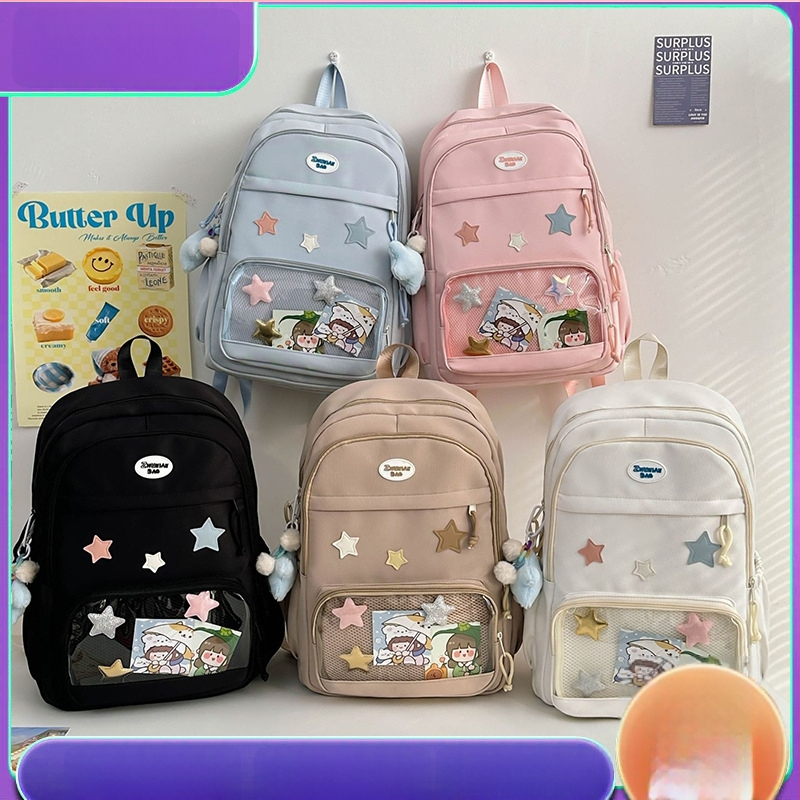 Rucsac pentru elevi, stil Harajuku, 36–55L, poliester, curele de umăr curvate