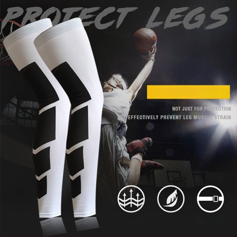 Защитни ленти за долната част на крака за баскетбол и футбол — удължени, слънцезащита, еластични с Лайкра и бързо изсъхване