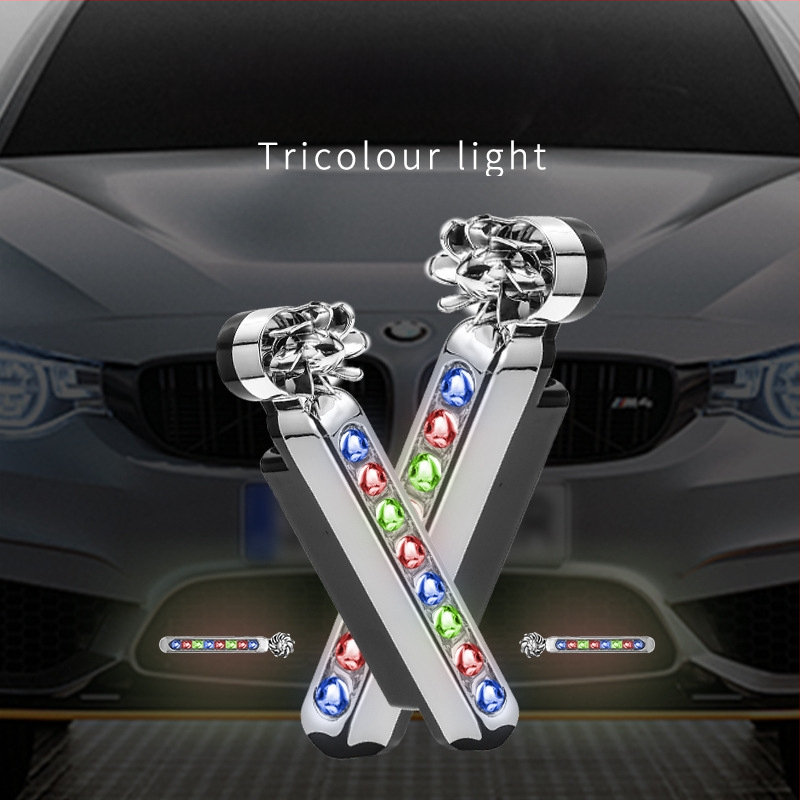 Curdy Вятърно дневно осветление — LED дневни светлини за автомобили, захранвани от вятър, без кабели, лампа със средна решетка