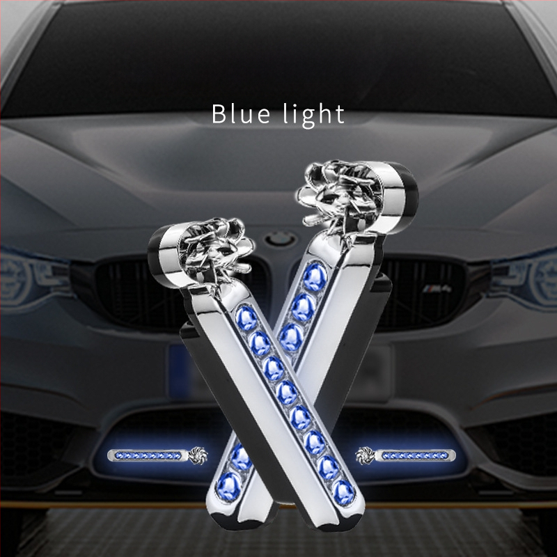 Curdy Вятърно дневно осветление — LED дневни светлини за автомобили, захранвани от вятър, без кабели, лампа със средна решетка