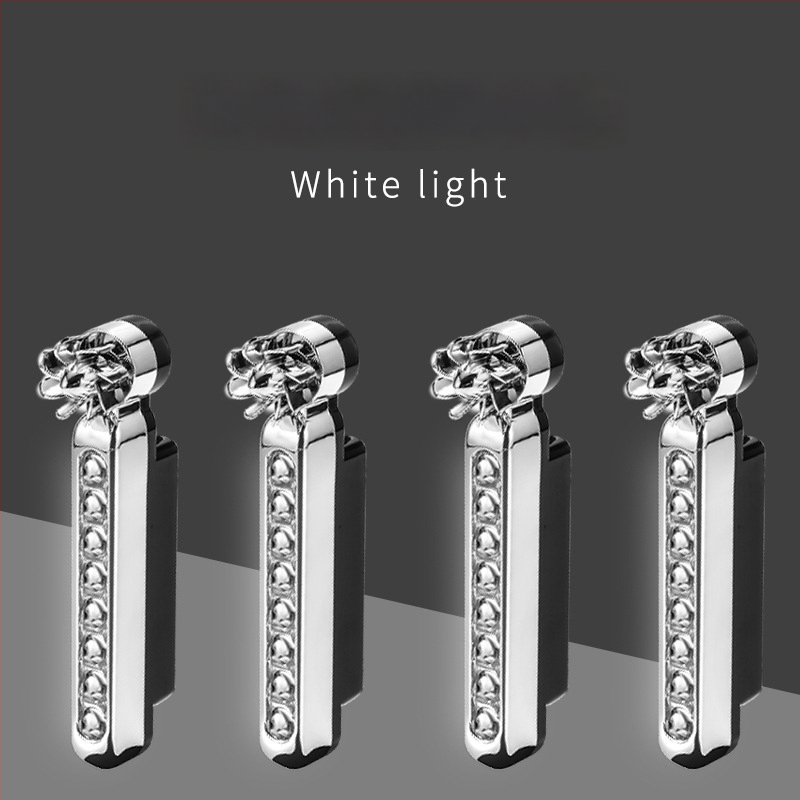 Curdy Вятърно дневно осветление — LED дневни светлини за автомобили, захранвани от вятър, без кабели, лампа със средна решетка