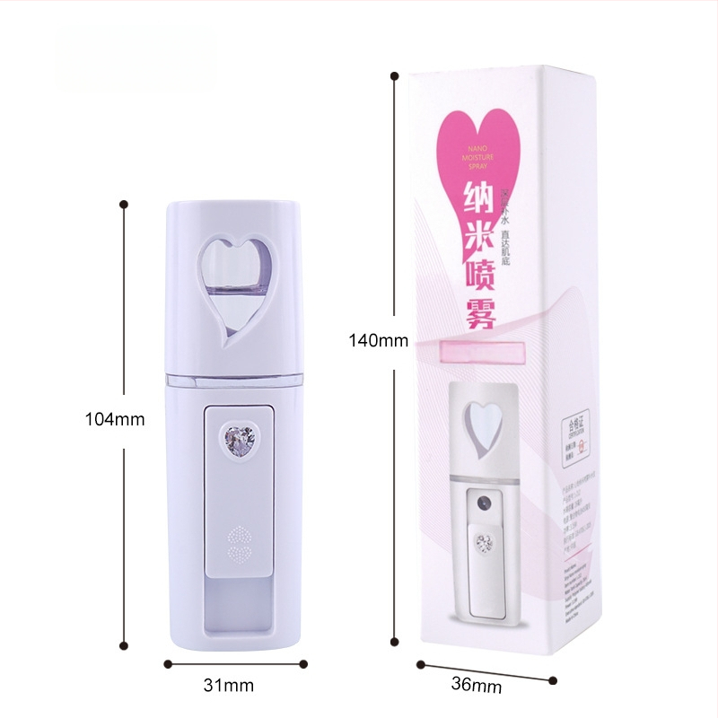 Käsitsi niisutuspritsik: külm pihustus, nano udu, sisseehitatud aku 300–500 mAh, pihustamise aeg kuni 10 s, 1. režiim