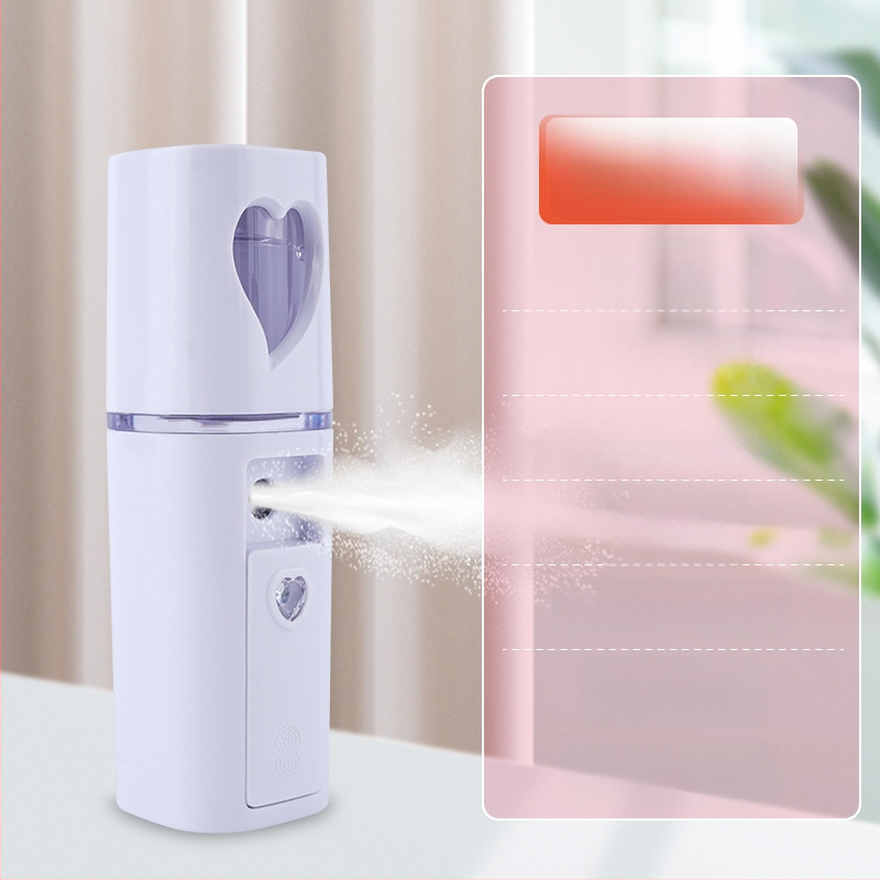 Käsitsi niisutuspritsik: külm pihustus, nano udu, sisseehitatud aku 300–500 mAh, pihustamise aeg kuni 10 s, 1. režiim