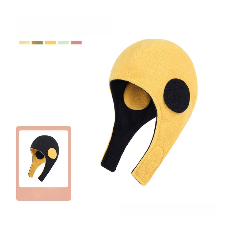 Спортна шапка с защита на ушите, двуслойна с флис, за спорт на открито и ски, полиестер, унисекс за възрастни