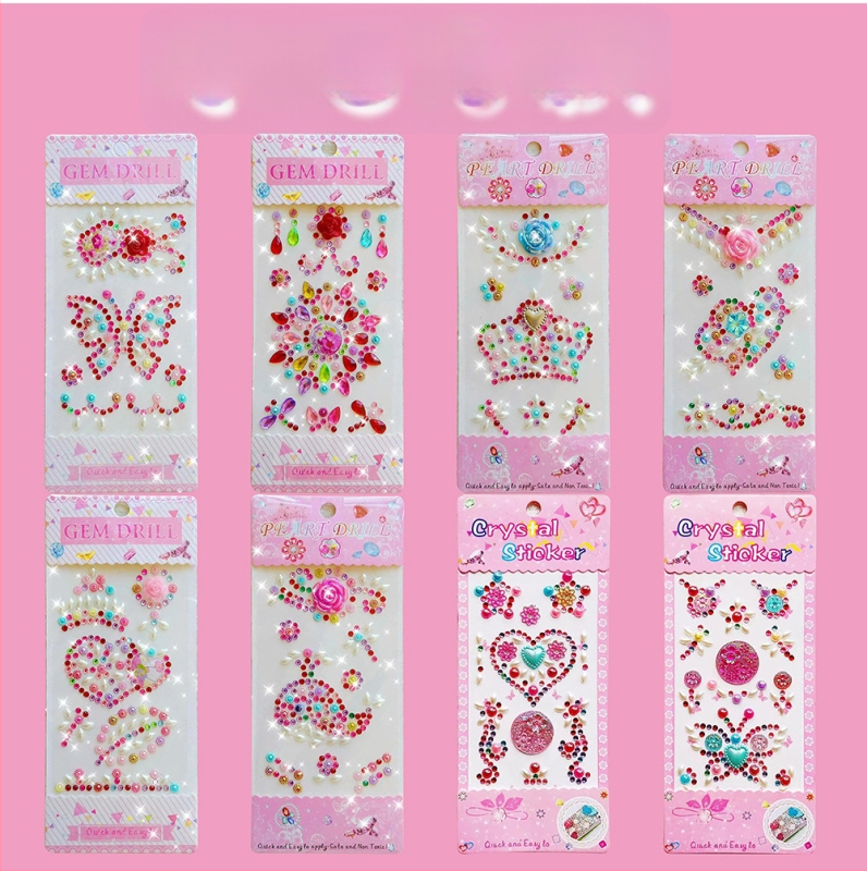 Gyerek DIY készlet: 24 darab akril 3D kristály matrica, kézműves