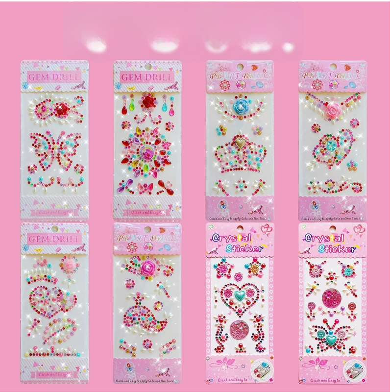 Gyerek DIY készlet: 24 darab akril 3D kristály matrica, kézműves