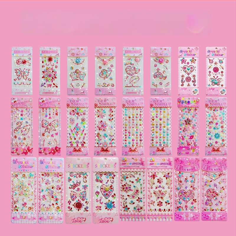 Gyerek DIY készlet: 24 darab akril 3D kristály matrica, kézműves