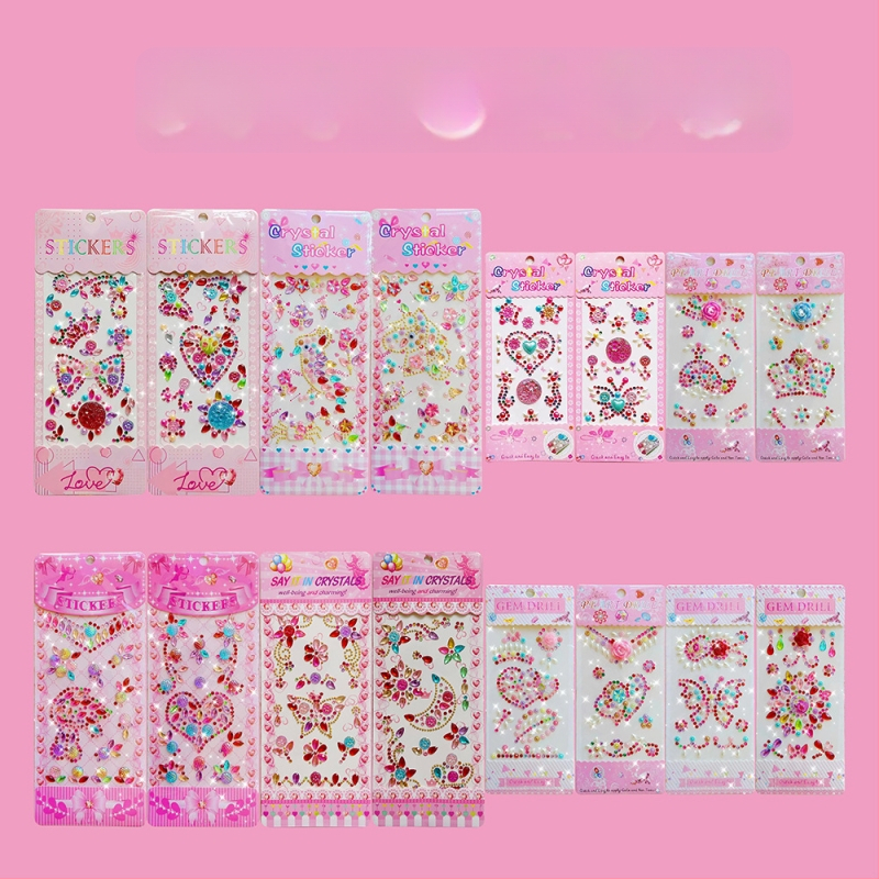 Gyerek DIY készlet: 24 darab akril 3D kristály matrica, kézműves