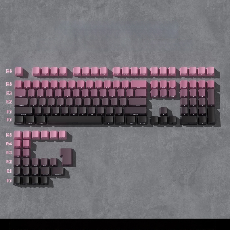 PBT прозрачен странично гравиран ключкап за механична клавиатура – високо персонализиран
