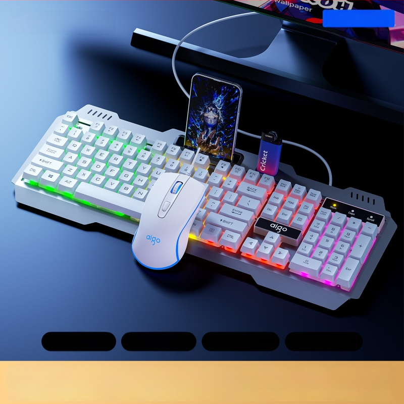 Комплект клавиатура и мишка Patriot Af104, жично свързване, метална конструкция, 108 клавиша, механично усещане, подсветка със смесен светлинен ефект