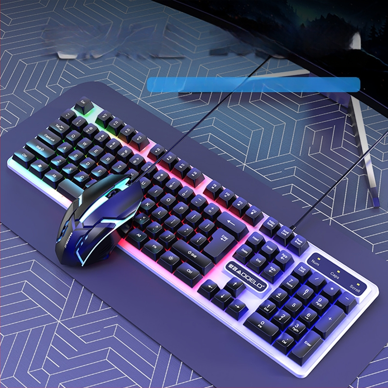 Проводен комплект клавиатура и мишка с цифрова клавиатура, кабелна връзка, без подсветка, за игри и офис