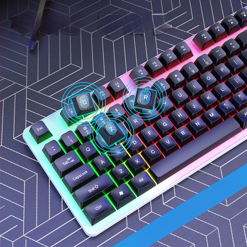 Проводен комплект клавиатура и мишка с цифрова клавиатура, кабелна връзка, без подсветка, за игри и офис